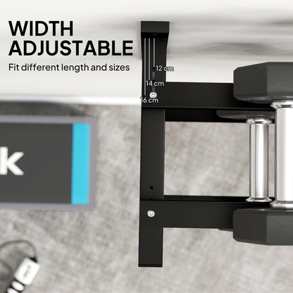 Wall-Mounted Dumbbell Rack, 2-Tier Steel Design, Black