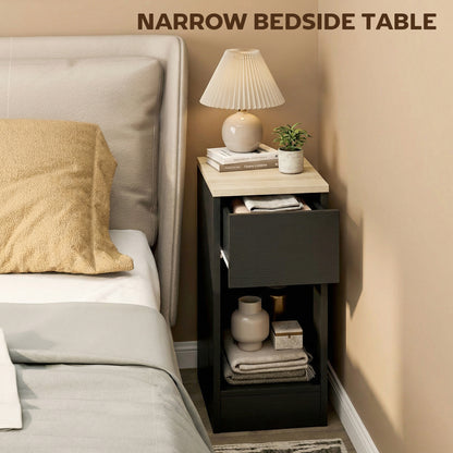 Bedside Tables Set of 2, Nightstands for Bedroom, Living Room, Black