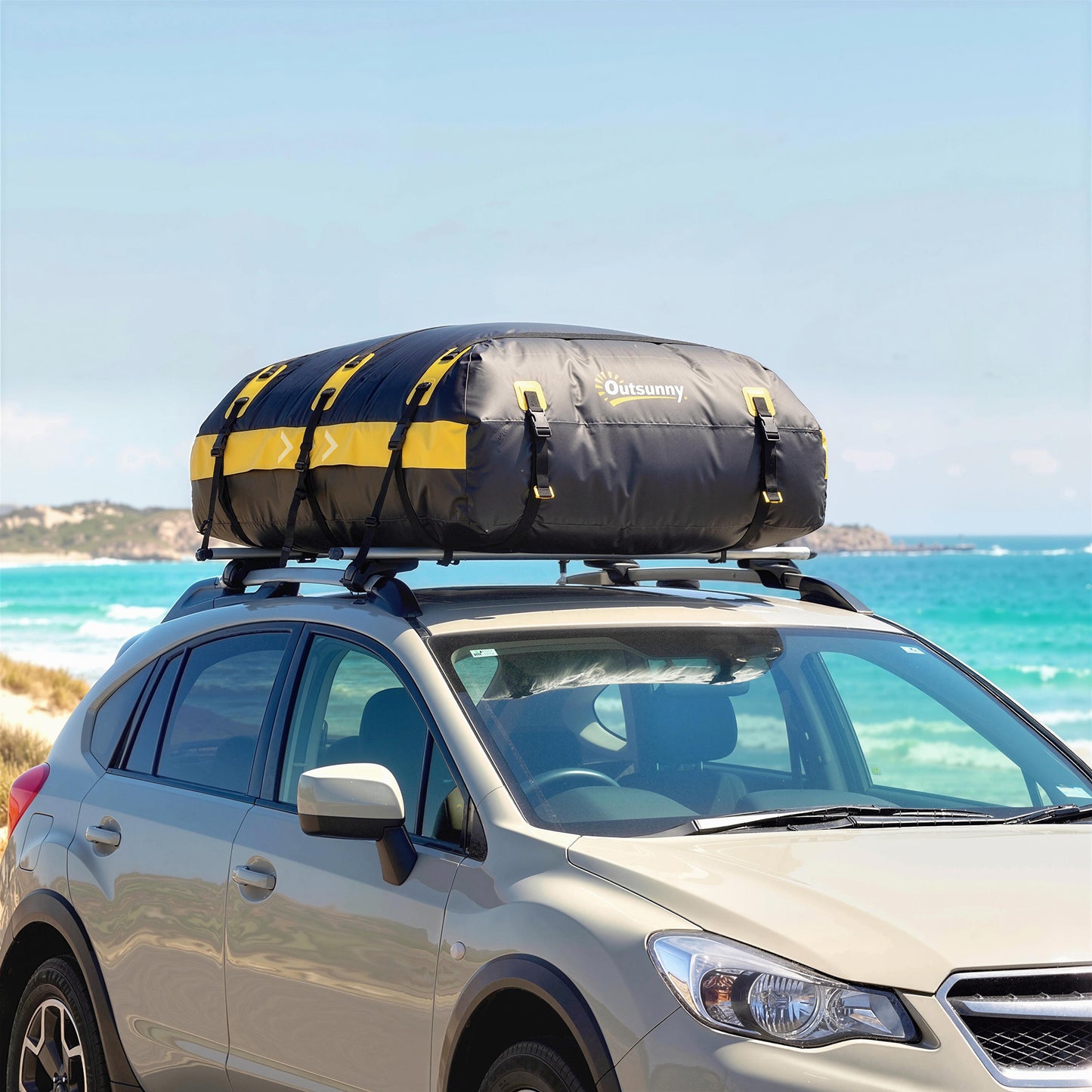 Car Roof Bag, 21 Cubic Feet Waterproof Car Roof Box, Yellow