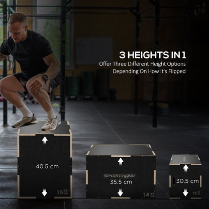 Pylometric Jump Box, Wooden Pylo Box for Home Gym