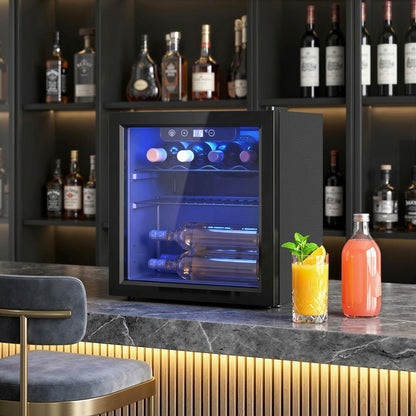 12 Bottle Wine Cooler, 4-16°C Under Counter Drinks Beer Wine Fridge