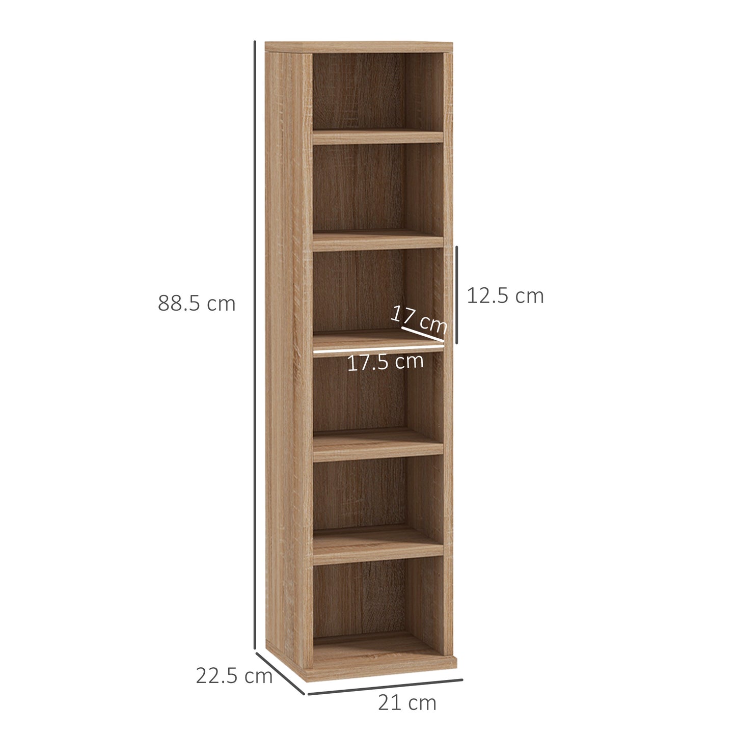 CD Media Display Shelf Unit Tower Rack with Adjustable Shelves, Set of 2