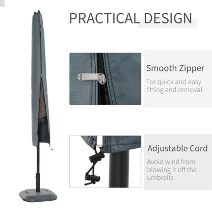 Sun Umbrella Parasol Cover Waterproof Weatherproof Outdoor Courtyard