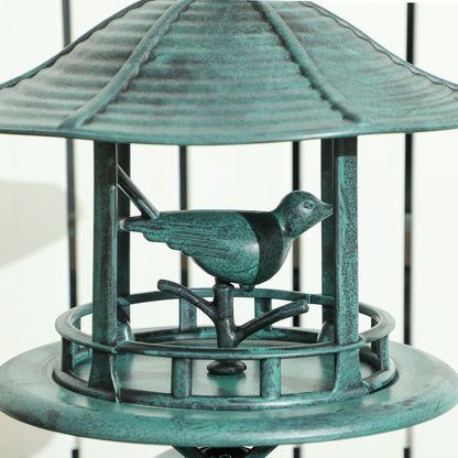 3-in-1 Garden Bird Bath, Birdbath with Large Water Basin, Green
