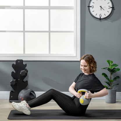 4kg Kettle Bell with Handle for Home Gym, Yellow and Grey