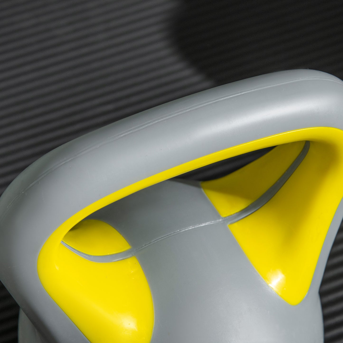 4kg Kettle Bell with Handle for Home Gym, Yellow and Grey