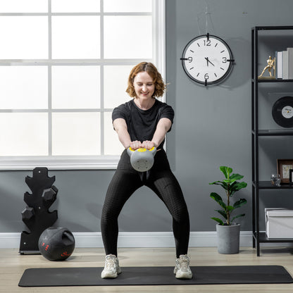 4kg Kettle Bell with Handle for Home Gym, Yellow and Grey