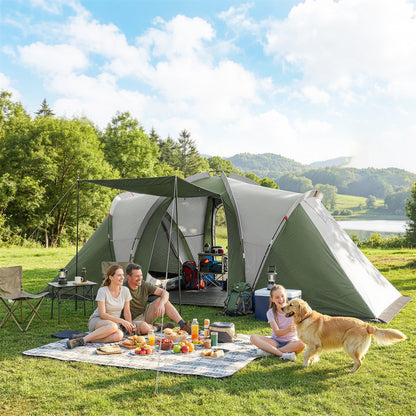 Family Camping Tent 3000mm Waterproof 8-12 Person Green