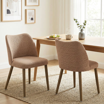 Dining Chairs Set of 2, Kitchen Chairs with Padded Seat, Curved Back