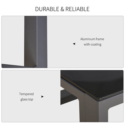 5-Piece Outdoor Patio Set Padded Cushion Coffee Table Aluminum Tube