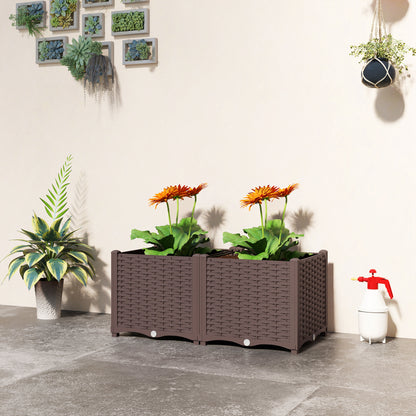 Plastic Raised Garden Bed with Legs and Drainage Holes and Plugs