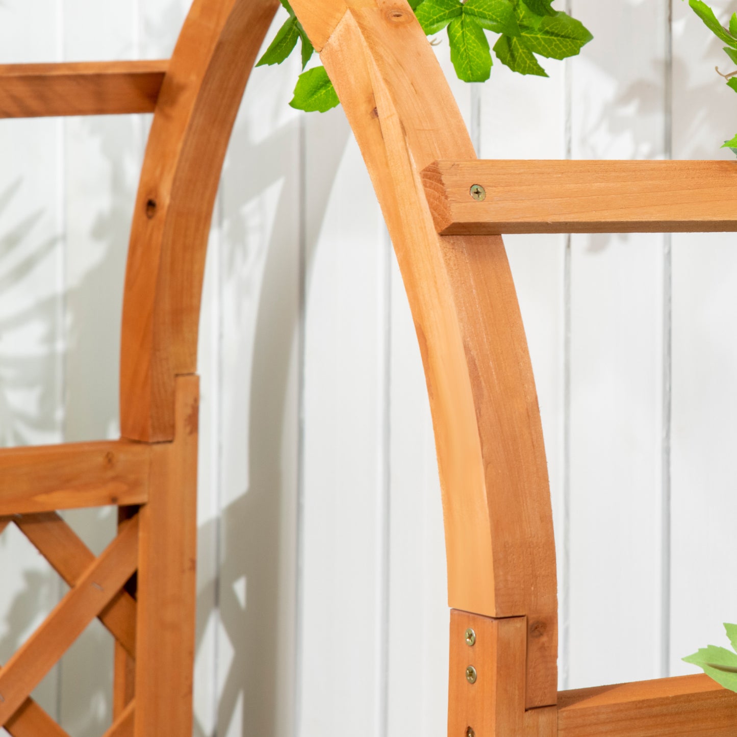 Raised Garden Bed with Arch Trellis, Garden Planter Box, Brown