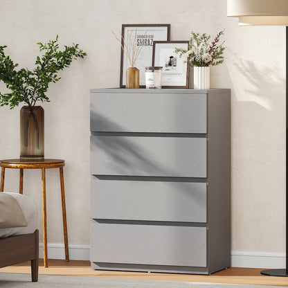 Bedroom Chest of Drawers, 4 Drawers Dresser, Drawer Unit, Grey