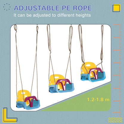 3 in 1 Kids Swing Seat, Adjustable Toddler Swing Chair, Light Blue