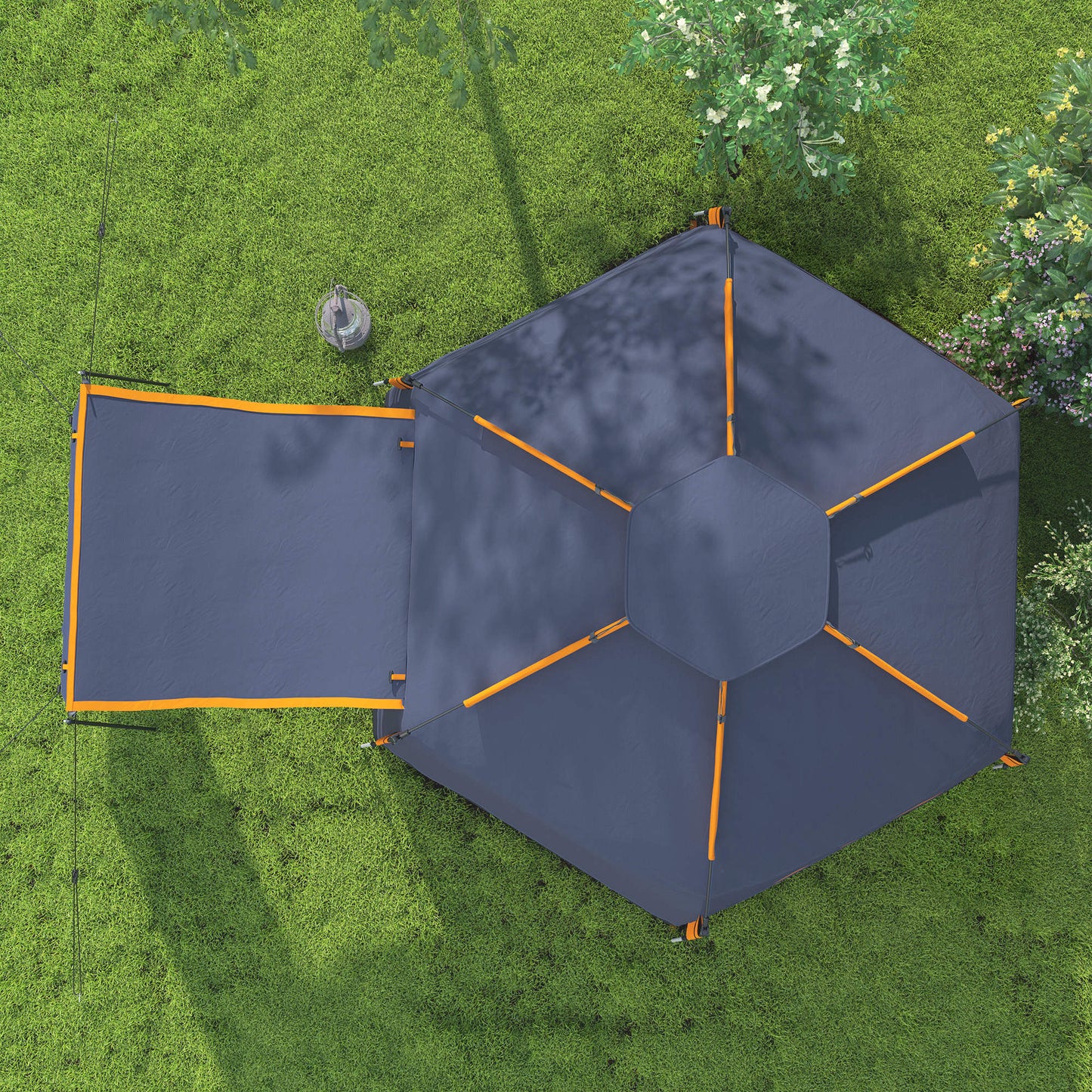 2-4 Person Tent, Instant Pop Up Camping Tent, Dark Grey