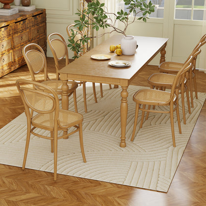 Modern Geometric Rug, Thick & Plush, Non-Slip, 230 x 160 cm – Cream