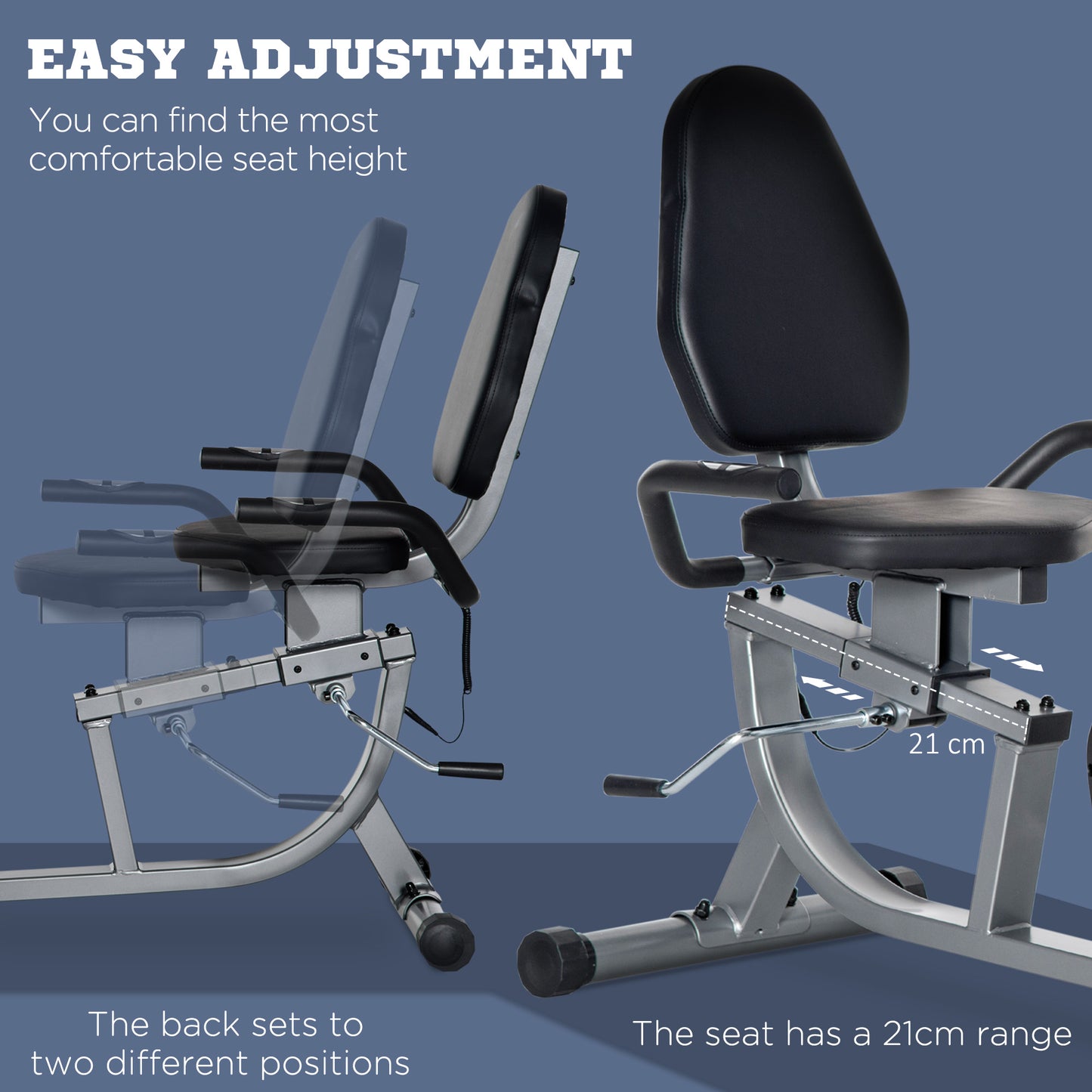 Exercise Bike with LCD Display, Quiet 8-Level Magnetic Resistance