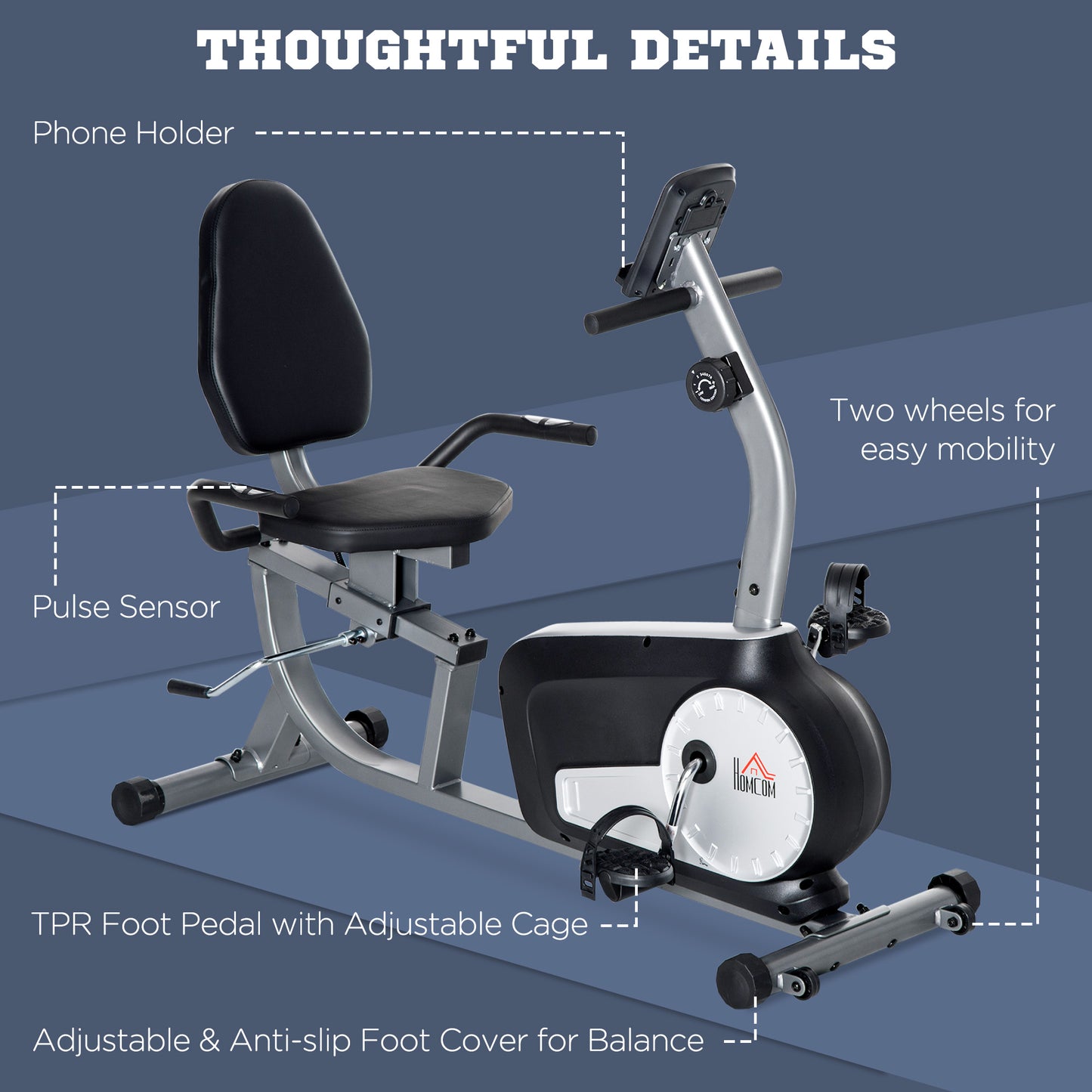 Exercise Bike with LCD Display, Quiet 8-Level Magnetic Resistance