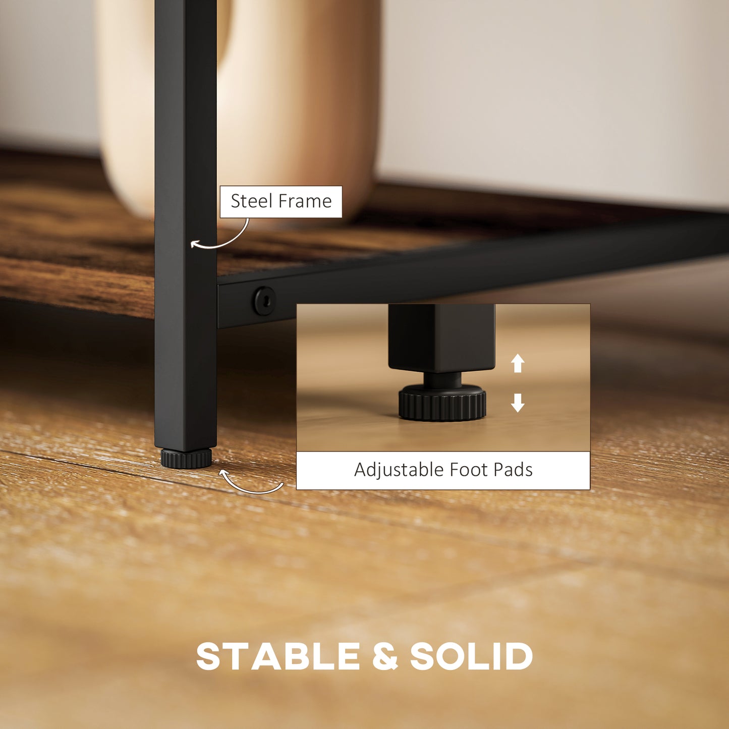 TV Unit for TVs up to 60 Inches, Industrial TV Stand with Shelves