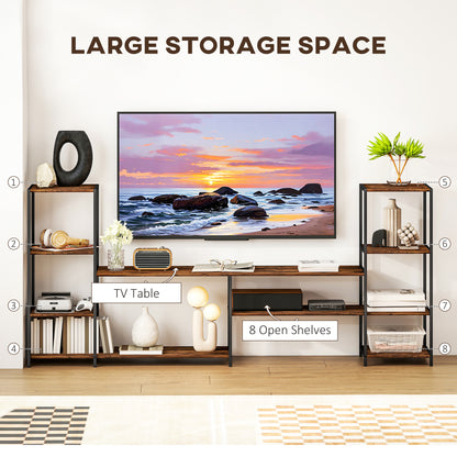 TV Unit for TVs up to 60 Inches, Industrial TV Stand with Shelves