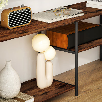 TV Unit for TVs up to 60 Inches, Industrial TV Stand with Shelves