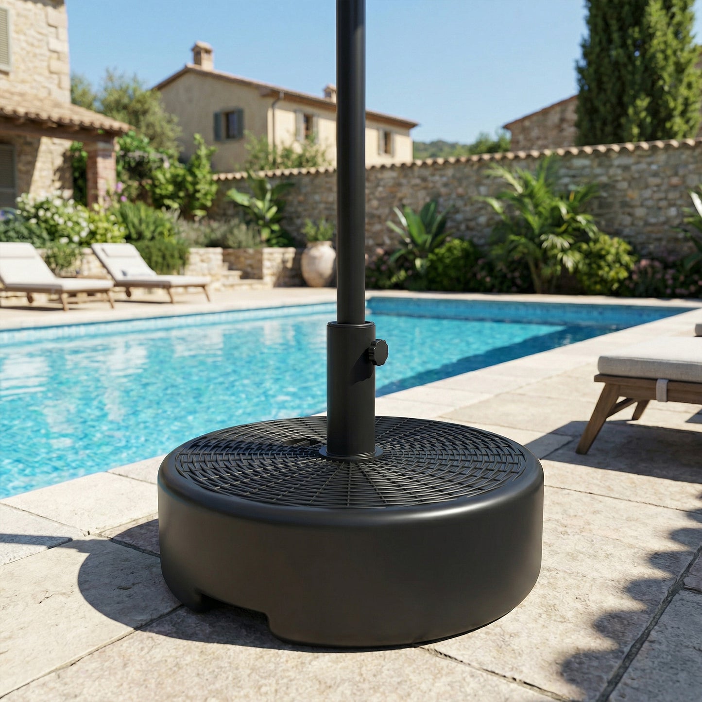 Parasol Base 22kg Sand Filled for 38/48mm Poles Black