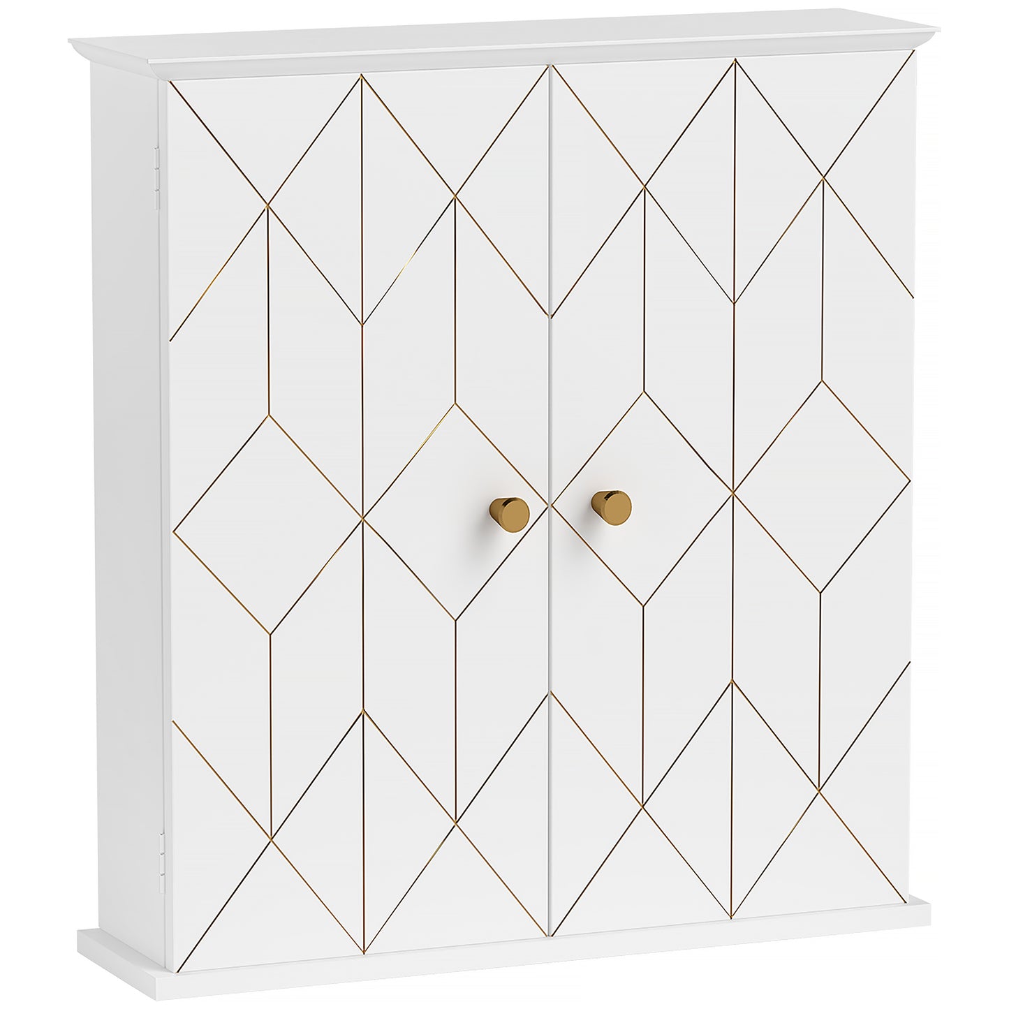 Bathroom Wall Cabinet, Wall Cupboard with Adjustable Shelf, White