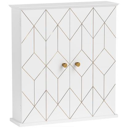 Bathroom Wall Cabinet, Wall Cupboard with Adjustable Shelf, White