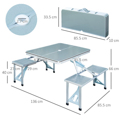 Portable Folding Trestle Camping Picnic Table Outdoor Chair Stools