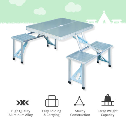 Portable Folding Trestle Camping Picnic Table Outdoor Chair Stools