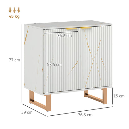 Sideboard, Buffet Cabinet with 2 Doors and Adjustable Shelves, White