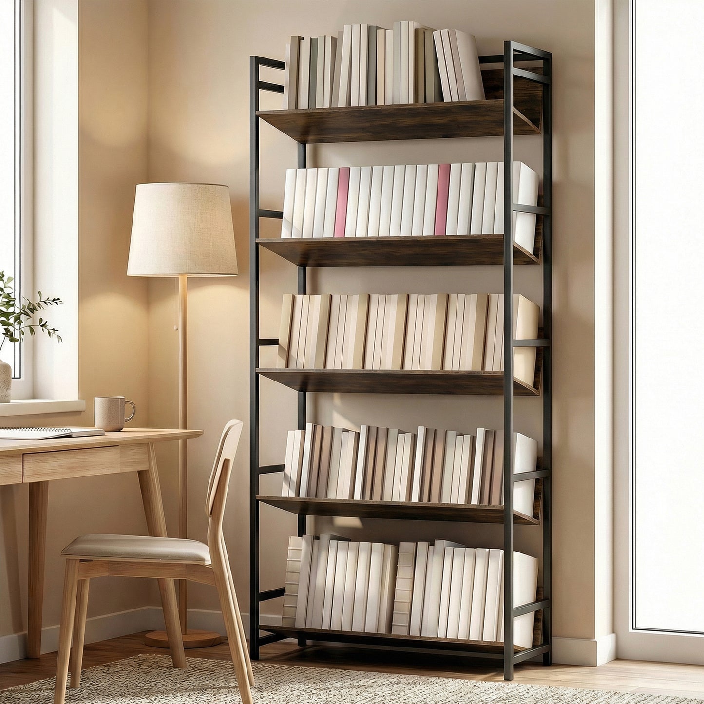 836-690V00AK Anti-Slip Design 5-Tier Rustic Brown