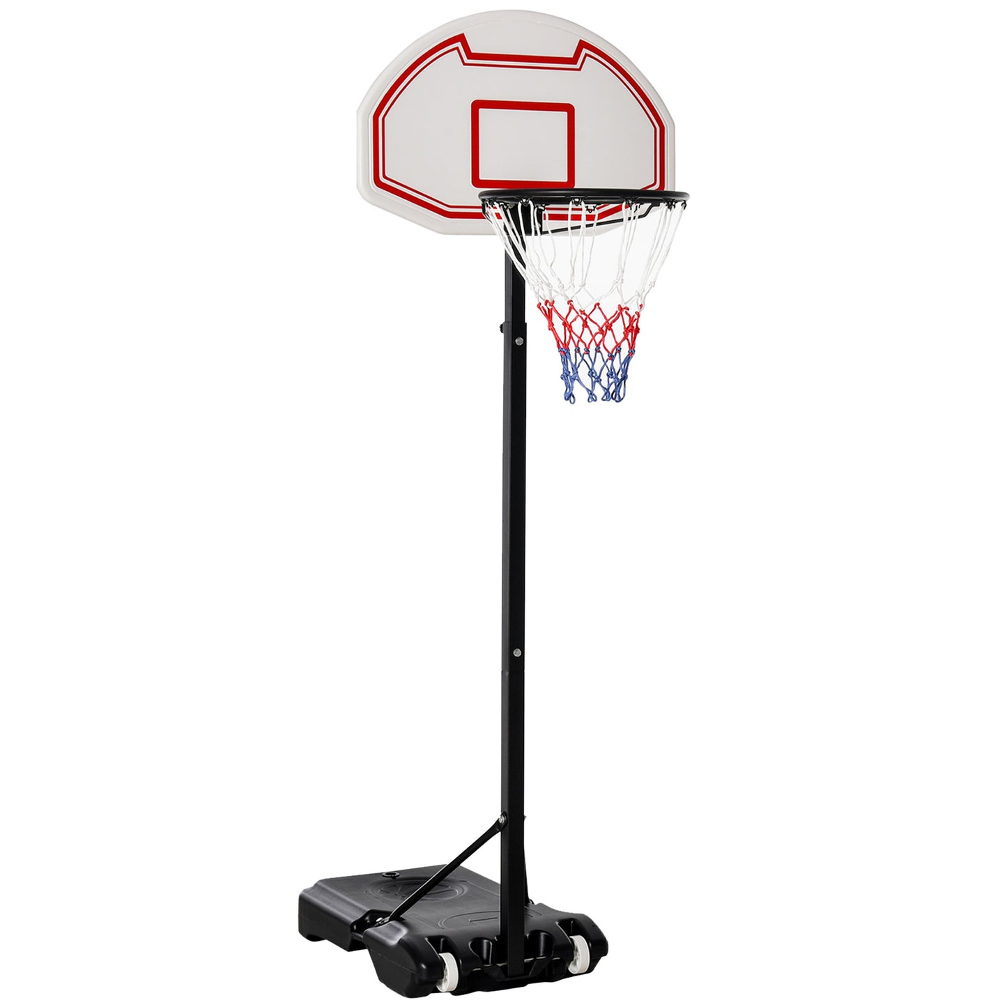 155-210cm Height Adjustable Basketball Stand Backboard Portable w/ Net