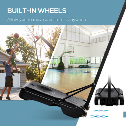 155-210cm Height Adjustable Basketball Stand Backboard Portable w/ Net
