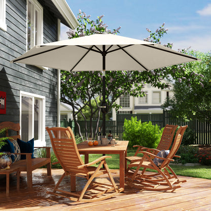 2.6M Garden Parasol Umbrella with Aluminium Pole, Tilt, Crank