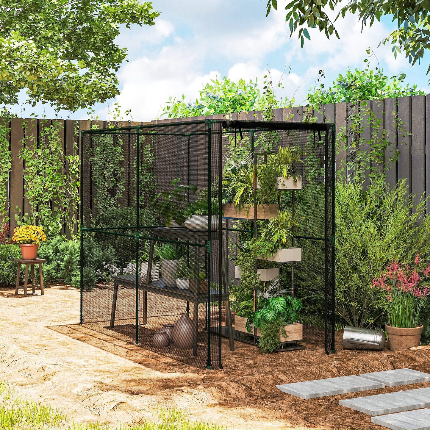 Fruit Cage Bird Netting, Plant Protection Tent, Black