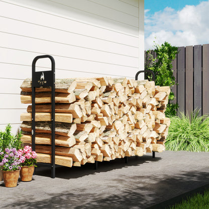 Steel Firewood Log Rack, 300 kg Indoor Outdoor Fireplace Log Holder