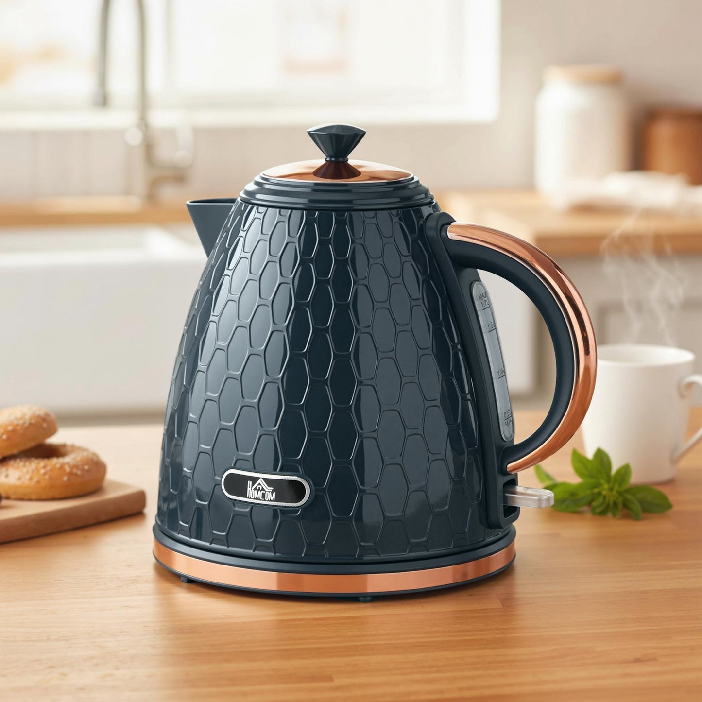 3000W Electric Kettle, Fast Boil, 1.7L, Auto Shut-off, Dark Blue