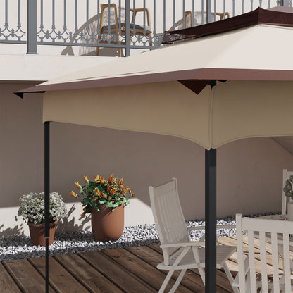 3.25mx3.25m 2-Tier Gazebo Cover Replacement, 30+ UV Protection, Beige