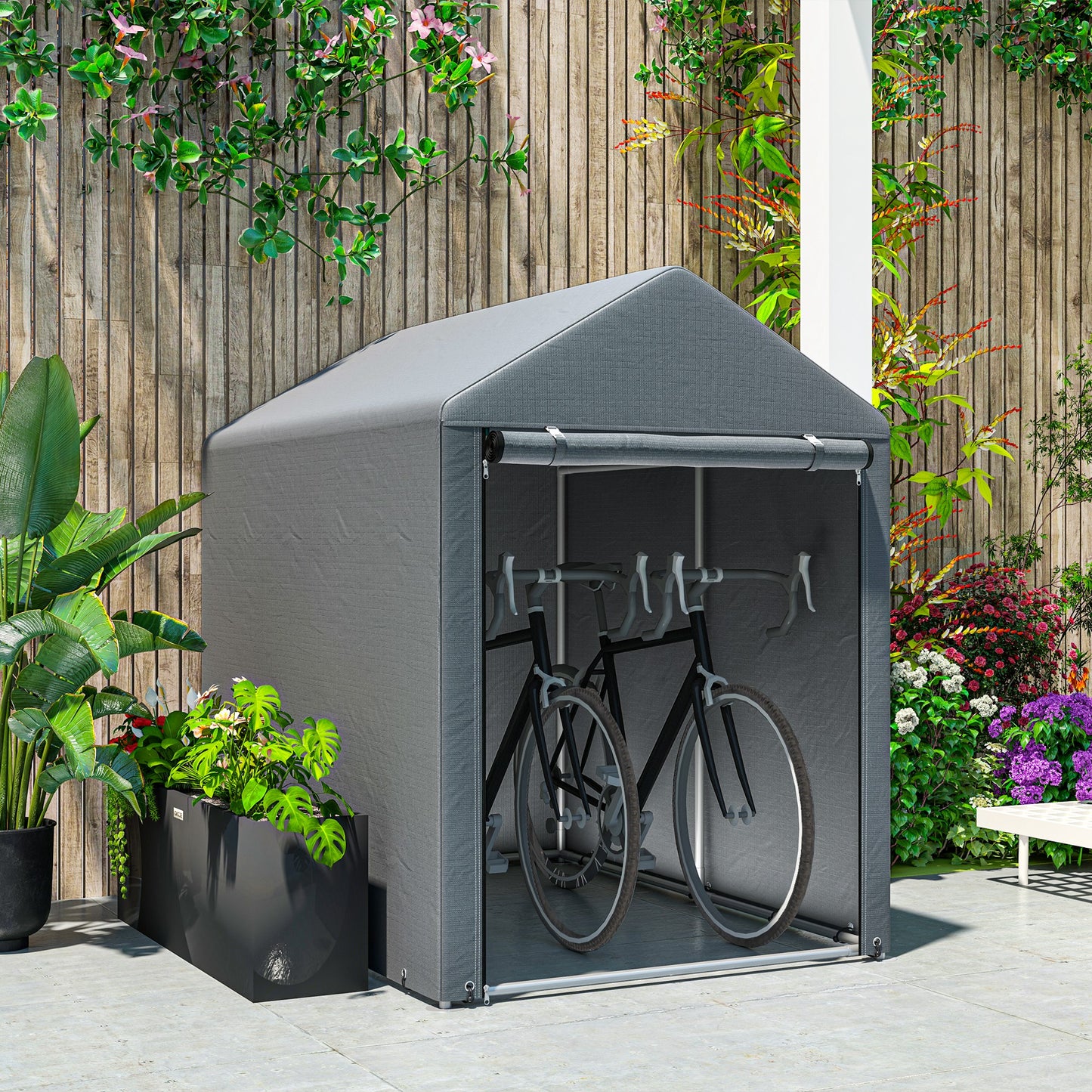 1.2 x 1.8m Portable Garden Shed for Motorbikes, Garden Tools, Bikes