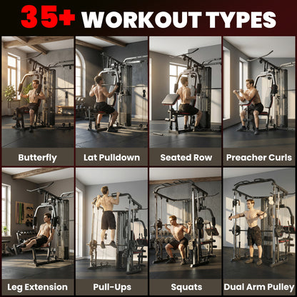 Home Gym Smith Machine with 65kg Weight Stack