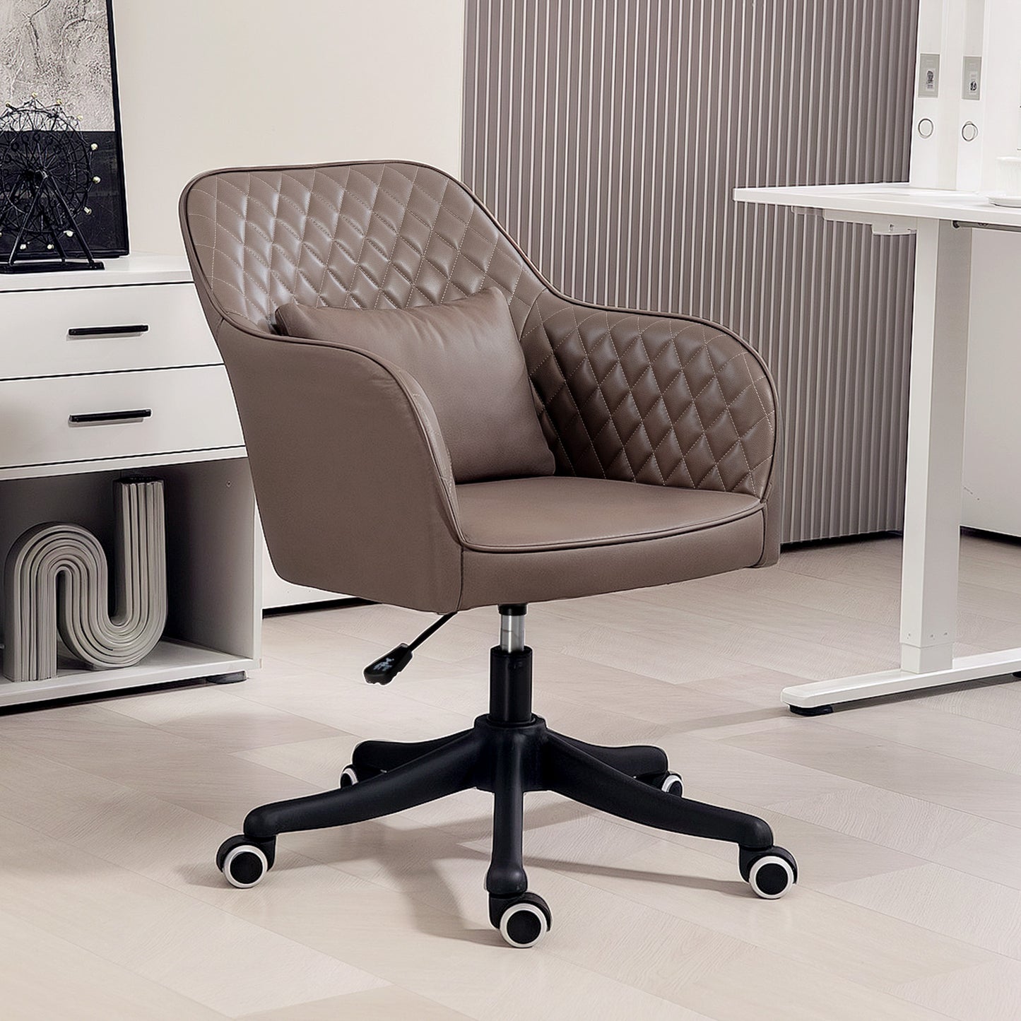 Office Chair with Rechargeable Vibration Massage, Brown