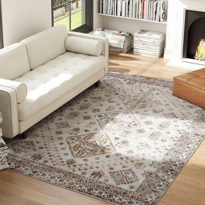 Flannel Non-Slip Washable Rug for Living Room, 290 x 200 cm, Beige