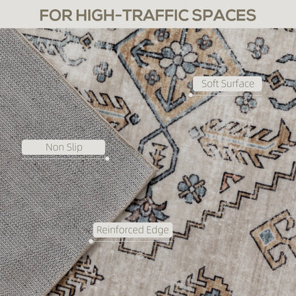Flannel Non-Slip Washable Rug for Living Room, 290 x 200 cm, Beige