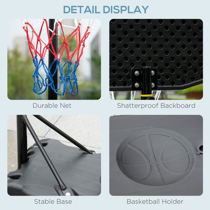 Adjustable Basketball Hoop Stand w/ Wheels and Weight Base, Black