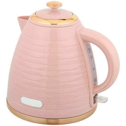 Electric Kettle, Fast Boil, 1.7L, 3kW, Swivel, Pink Ripple