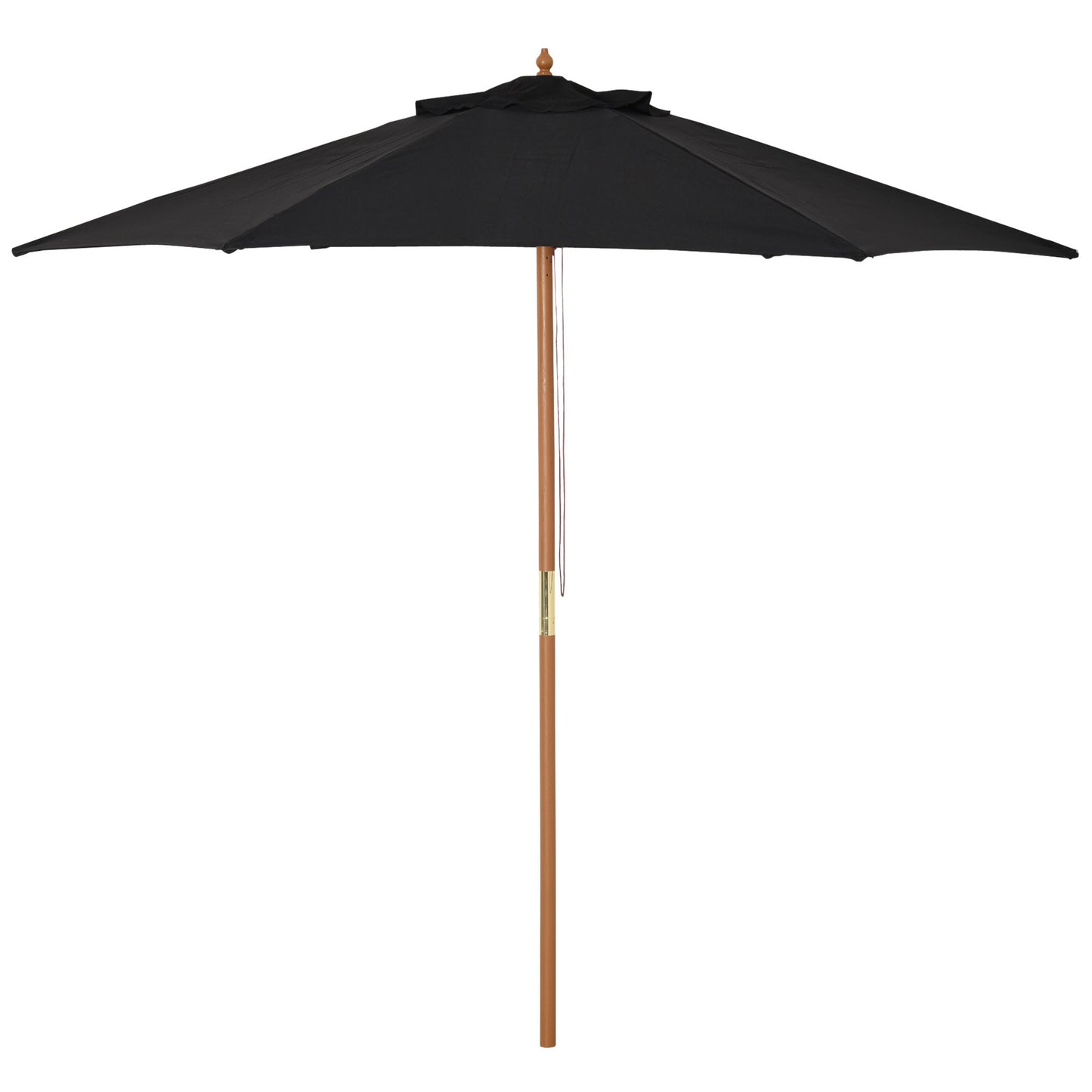 2.5m Wood Garden Parasol Sun Shade Patio Outdoor Wooden Umbrella Canopy
