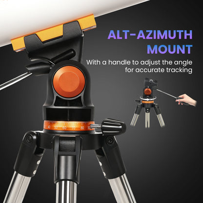 Refractor Astronomy Telescope with 80 mm Aperture, Carry Bag, White
