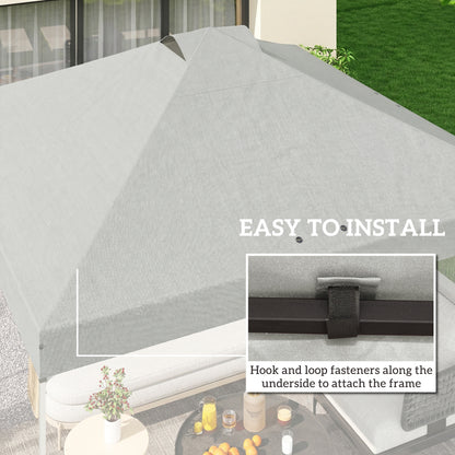 Gazebo Roof Replacement UV50+ Waterproof 3x3(m) White