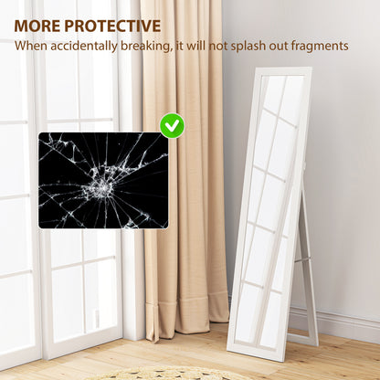 37 x 157 cm Full Length Mirror with Frame for Bedroom, White